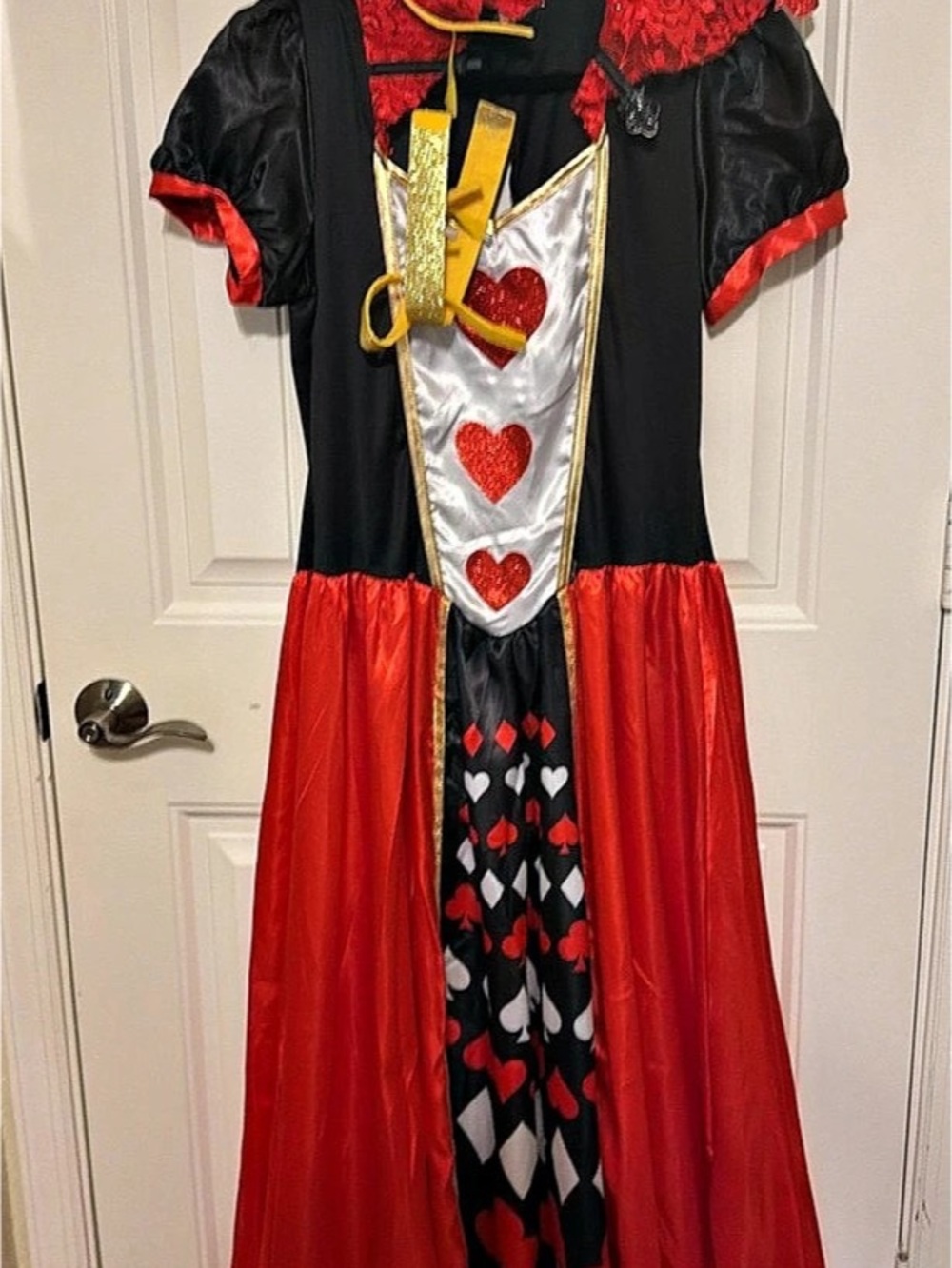 LEG AVENUE Queen of Hearts Costume Red & Black Halloween Costume